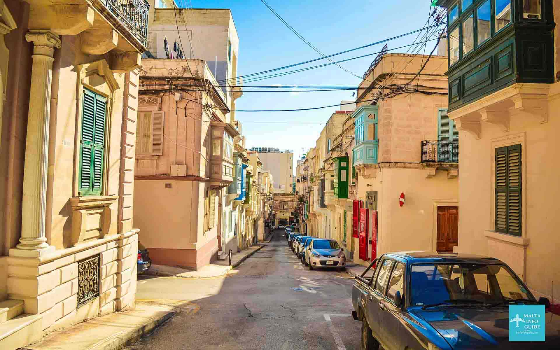 Beautiful street in Sliema Malta.