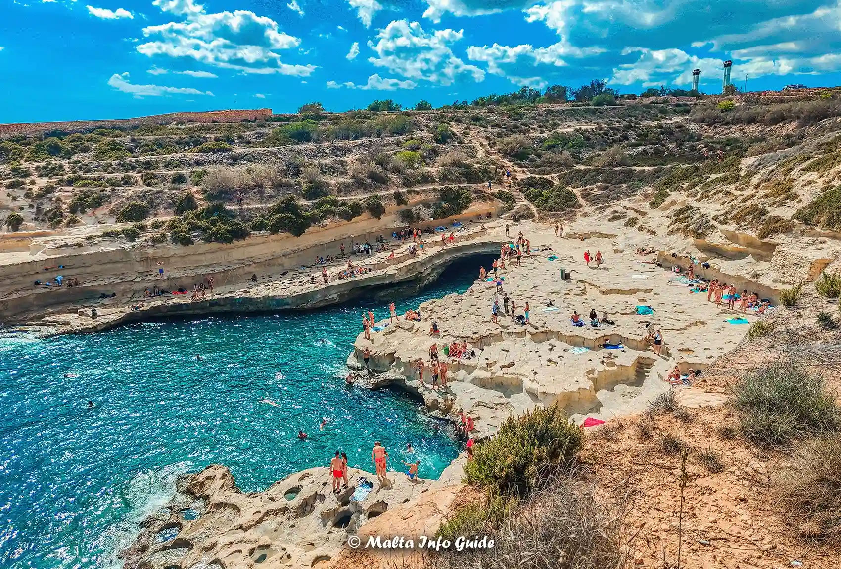 Aerial View of St. Peter’s Pool Malta and its Rocky Landscape