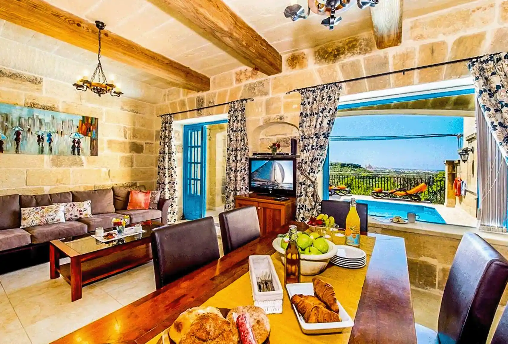 Ta Rena Holiday Home in Nadur, Gozo, Malta, a traditional farmhouse where it’s easy to move between inside and outside.