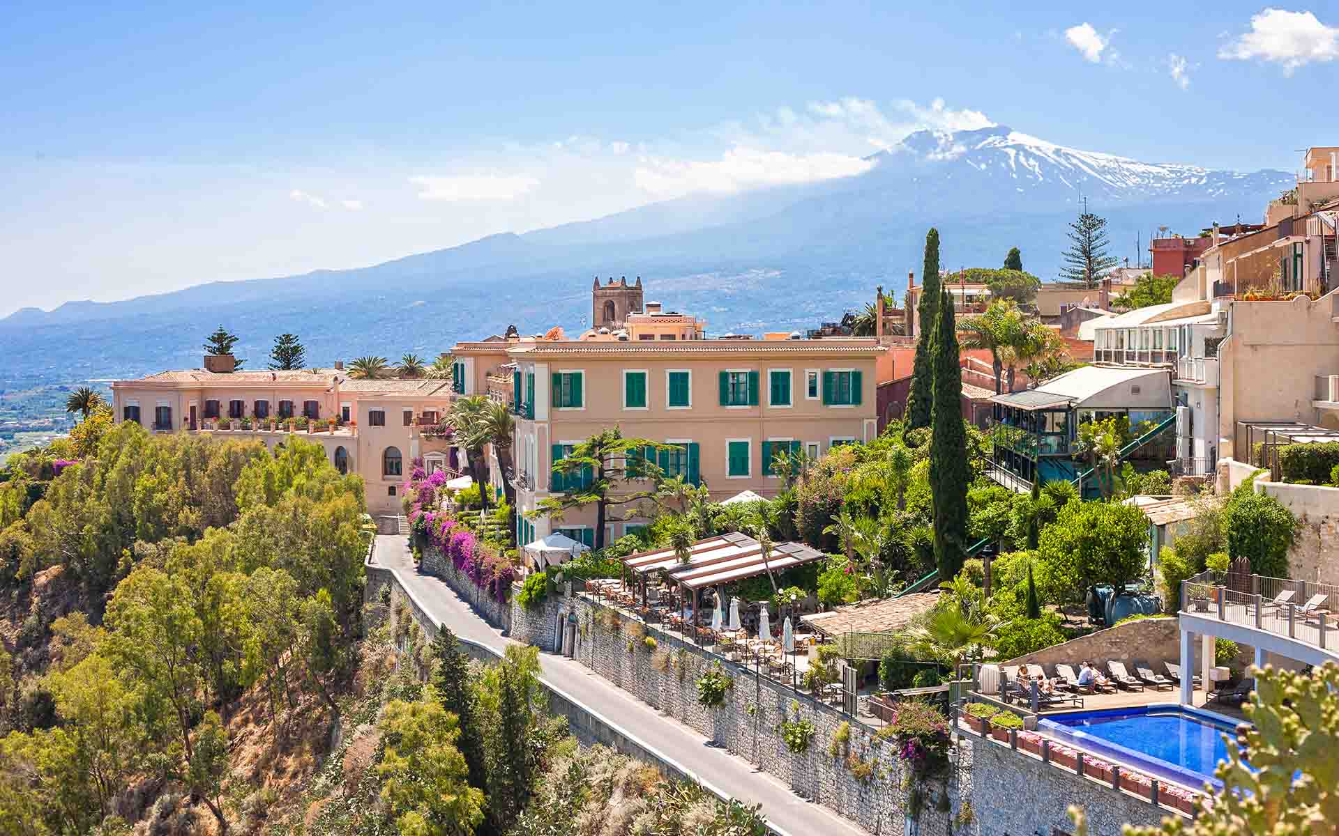 Taormina and Mount Etna Sicily.