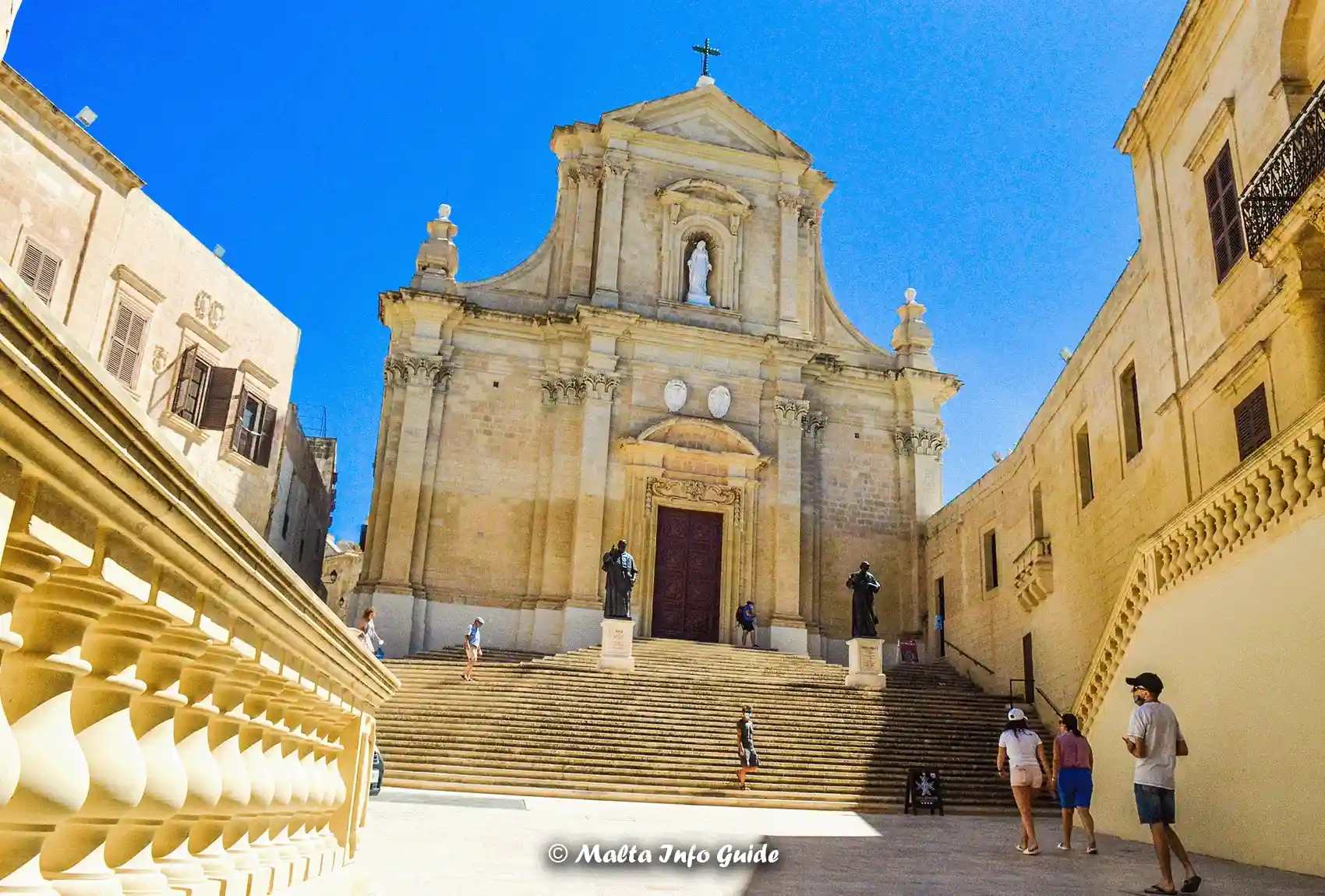 The grand staircase leading up to Gozo’s historic Citadel.