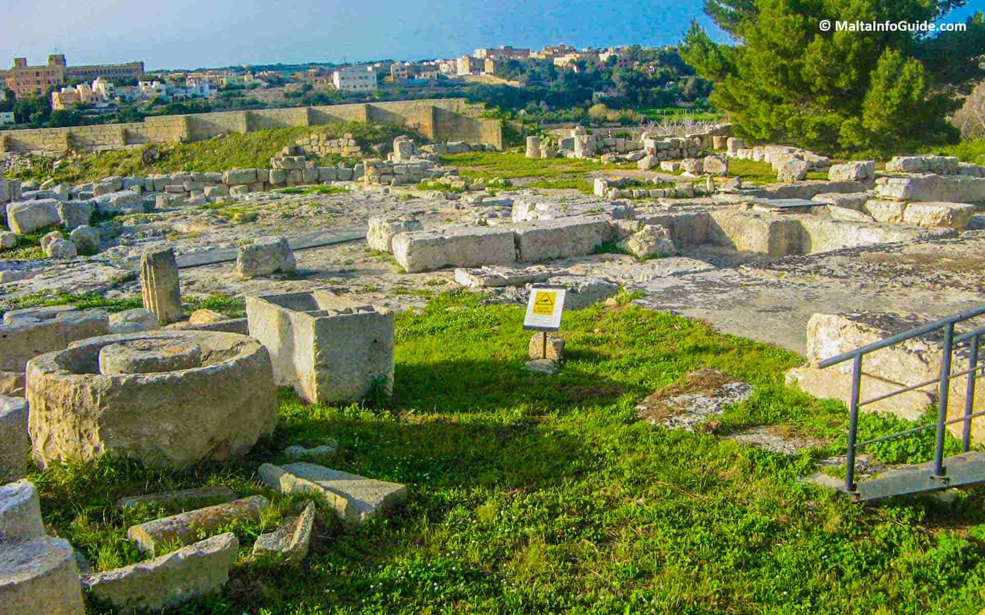 The tombstones located at the back of the Rabat roman villa.