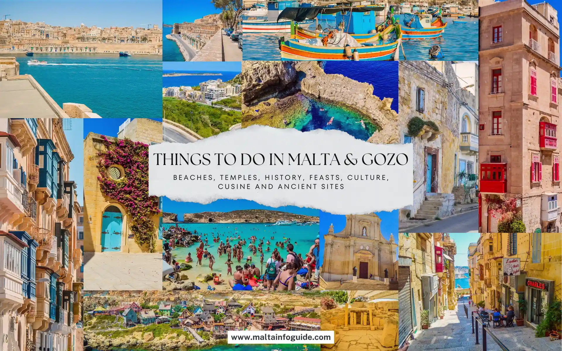 Photos showing top things to do in Malta and Gozo.