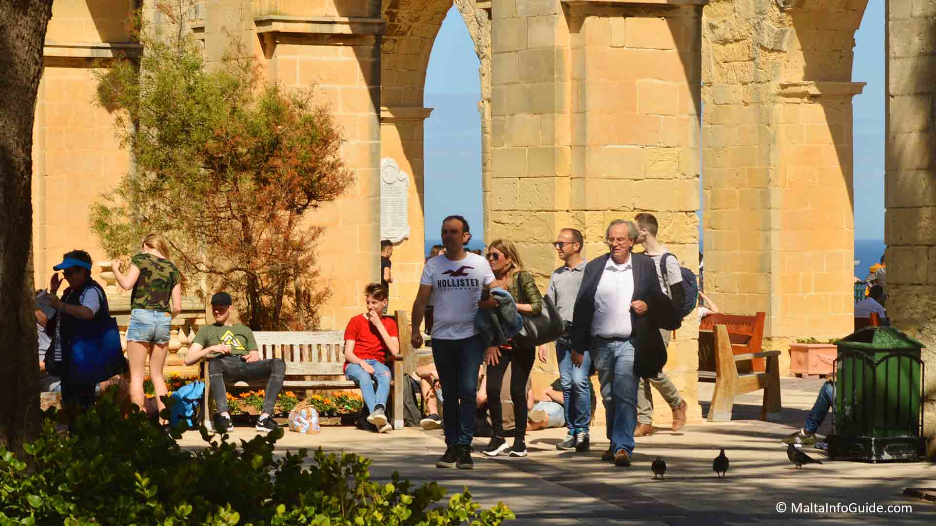 People strolling around the gardens. People strolling around the gardens.