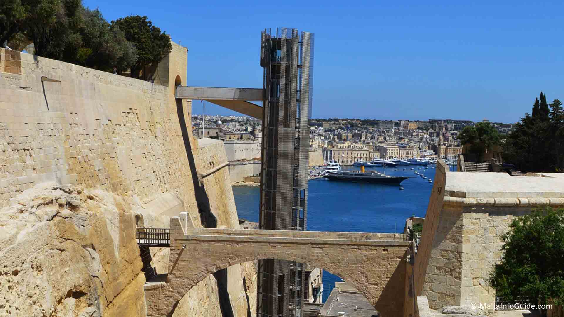 The lift of Upper Barrakka Gardens Malta