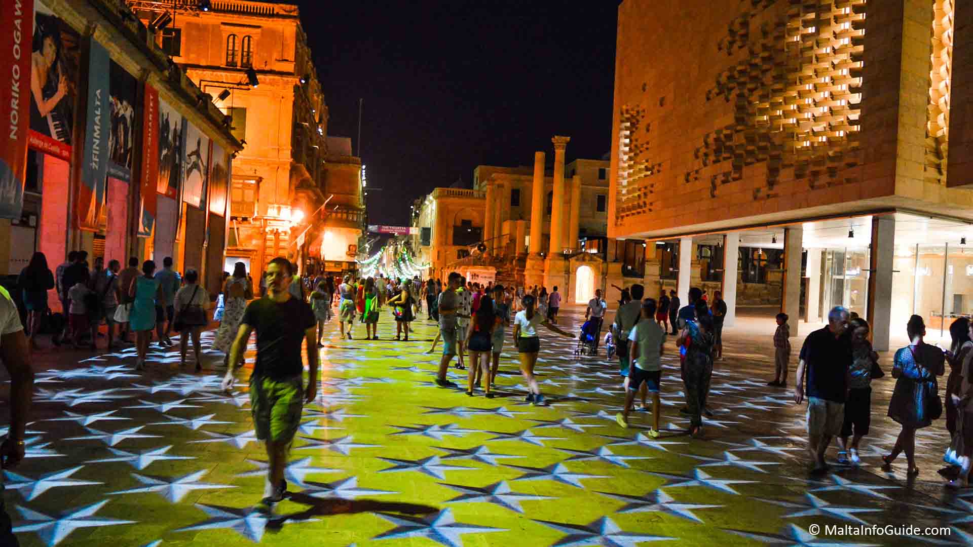 People pacing through Valletta during Valletta Arts Festival.