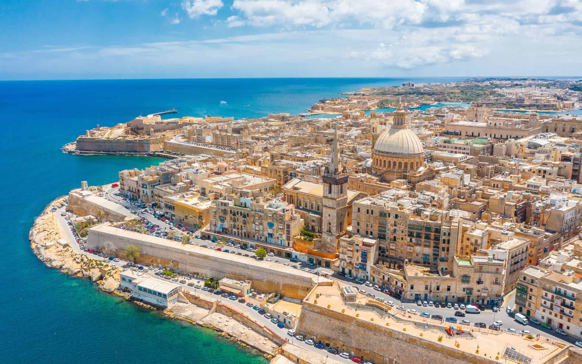 Valletta Skyline Aerial View.