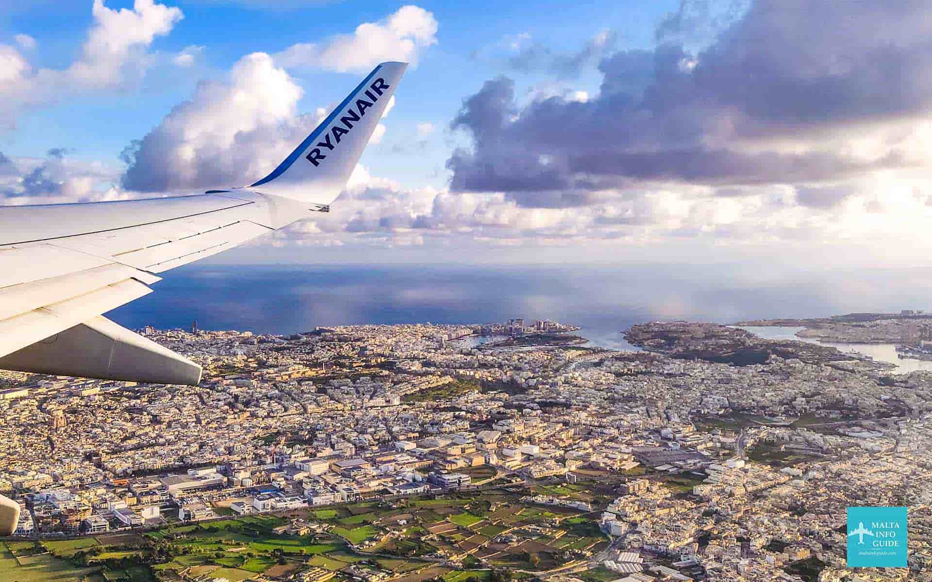Flying over the Maltese islands with a view of the main areas like Sliema, Valletta and St. Julian's.