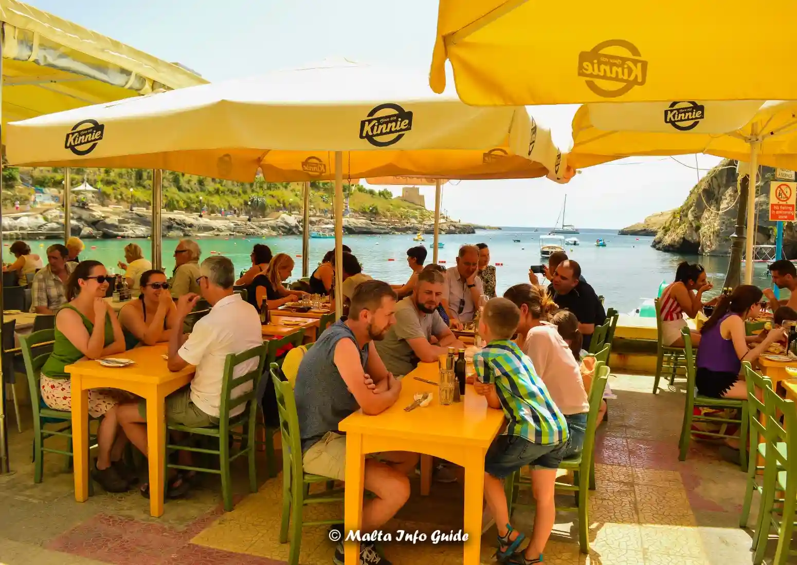 Waterfront restaurant at Xlendi Bay in Gozo.