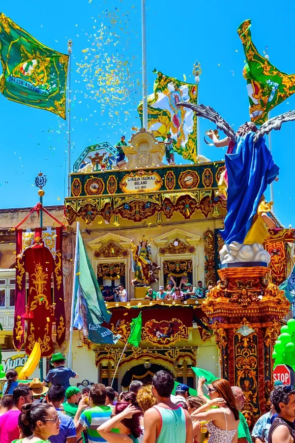 Locals celebrating a village feast.